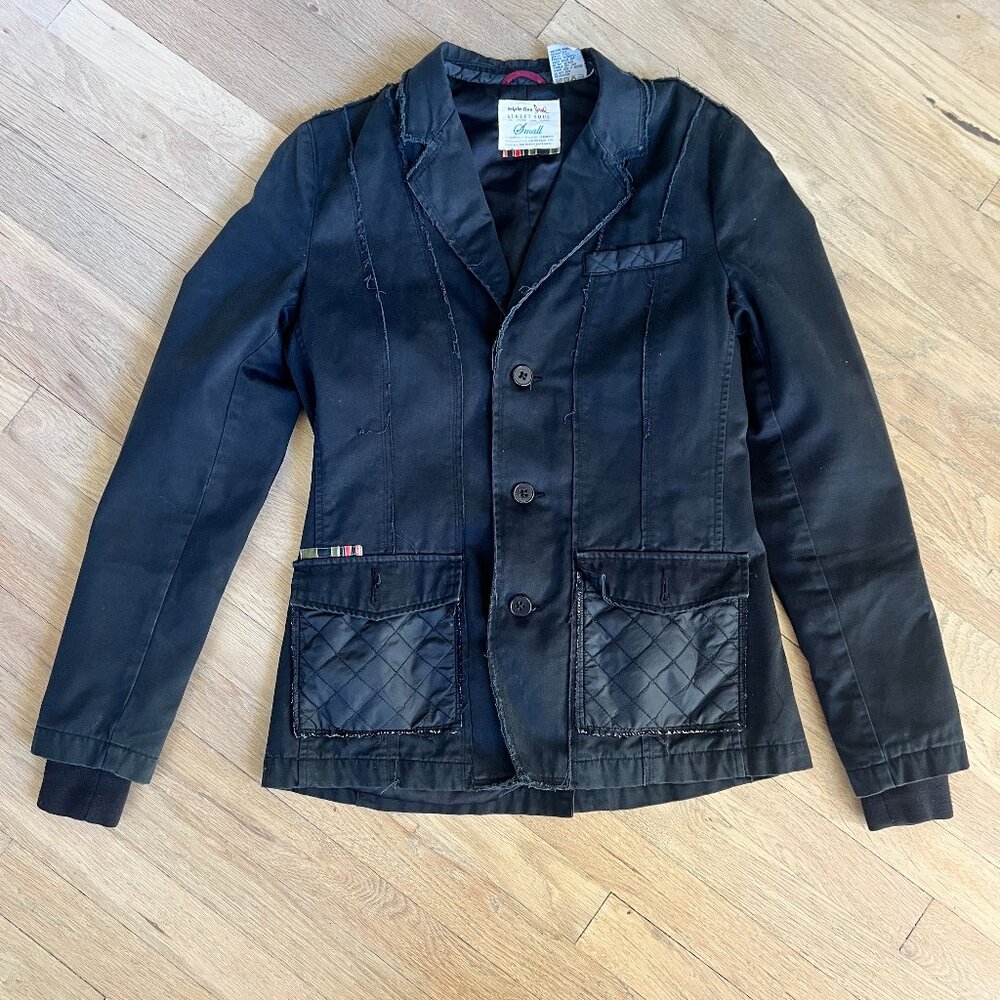 Like New Triple Five Street Soul Urban Rocker Military Black Jacket Coat Sz S
